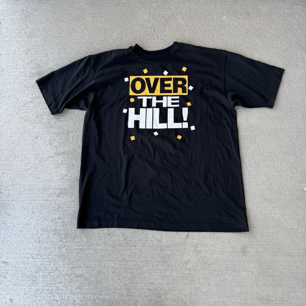 hanes 50/50 men's over the hill short sleeve t shirt black size XL